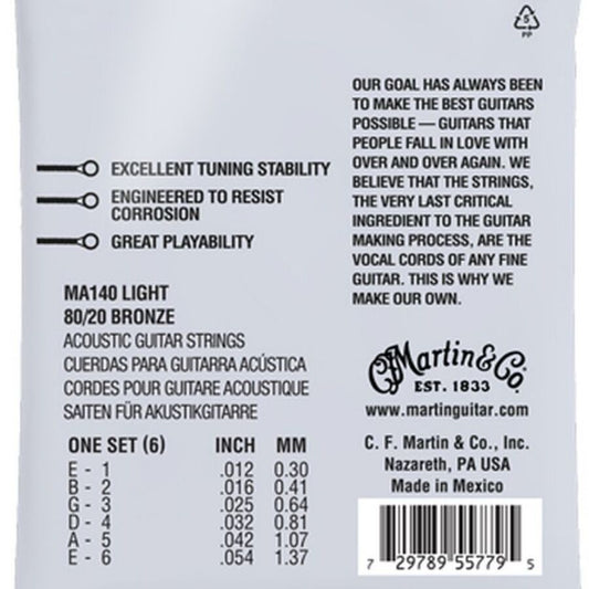 Martin M140 Set corzi chitară acustică 012-054