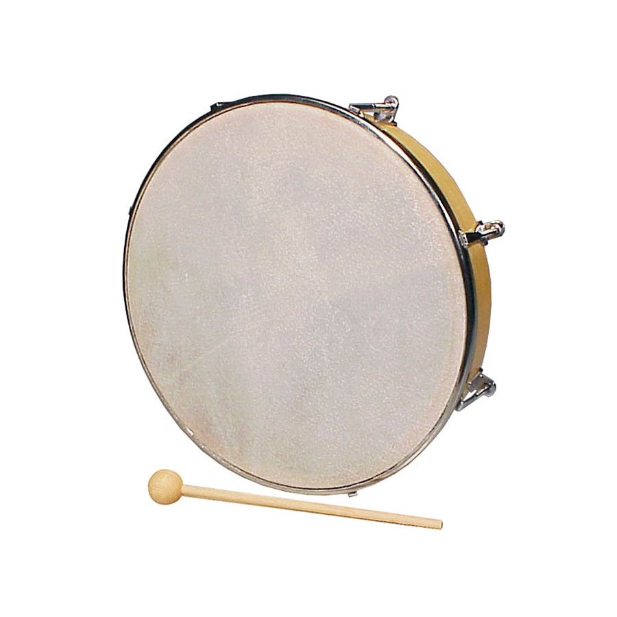 Hayman HDCT310 Tobă de mână din lemn, 10", față din piele naturală, cu băț de percuție
