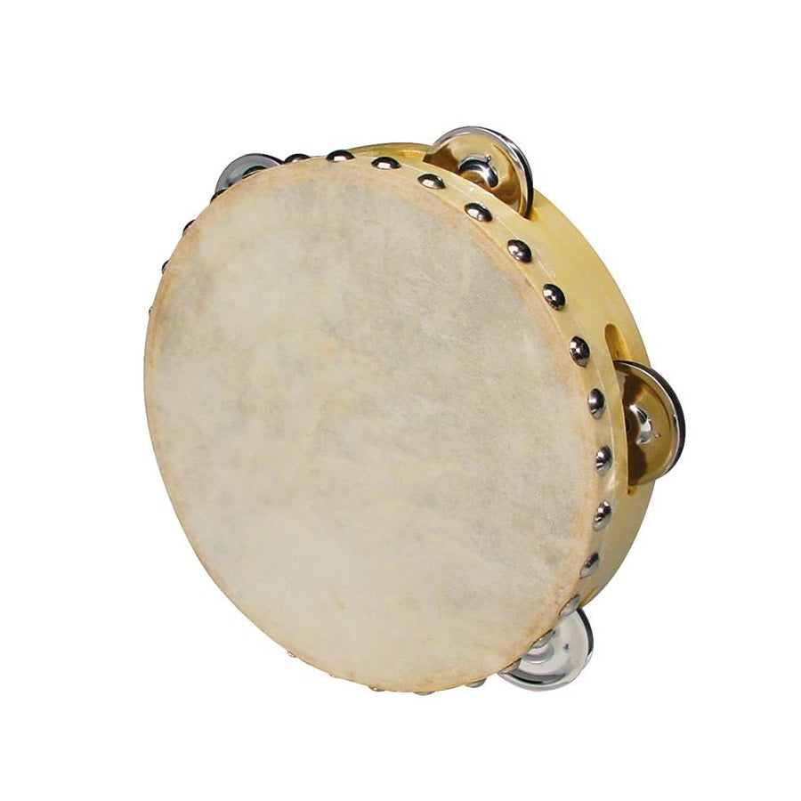 Hayman CSN0705 Tamburină din lemn, 7”, 5 zurgălăi, față din piele naturală