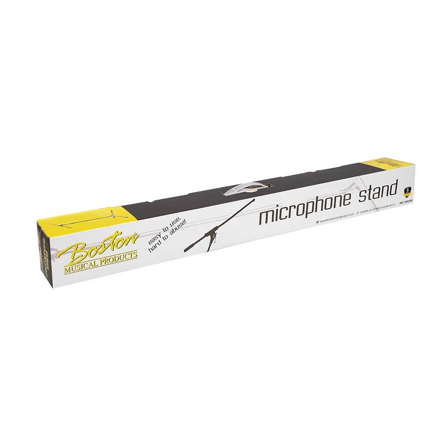 Boston MS1425BK Stativ microfon Stage Pro Series, cu braț telescopic, negru, max. 168 cm