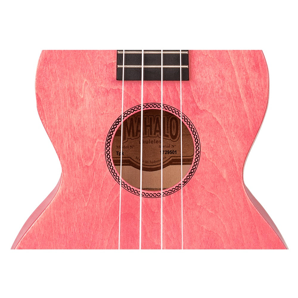 Mahalo ML2CP – Set ukulele concert, seria Island, finisaj roz Coral Pink, cu husă și 3 pene