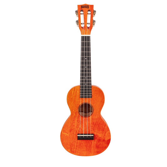 Mahalo ML2OS – Set ukulele concert, finisaj portocaliu Orange Sunset, cu husă și 3 pene