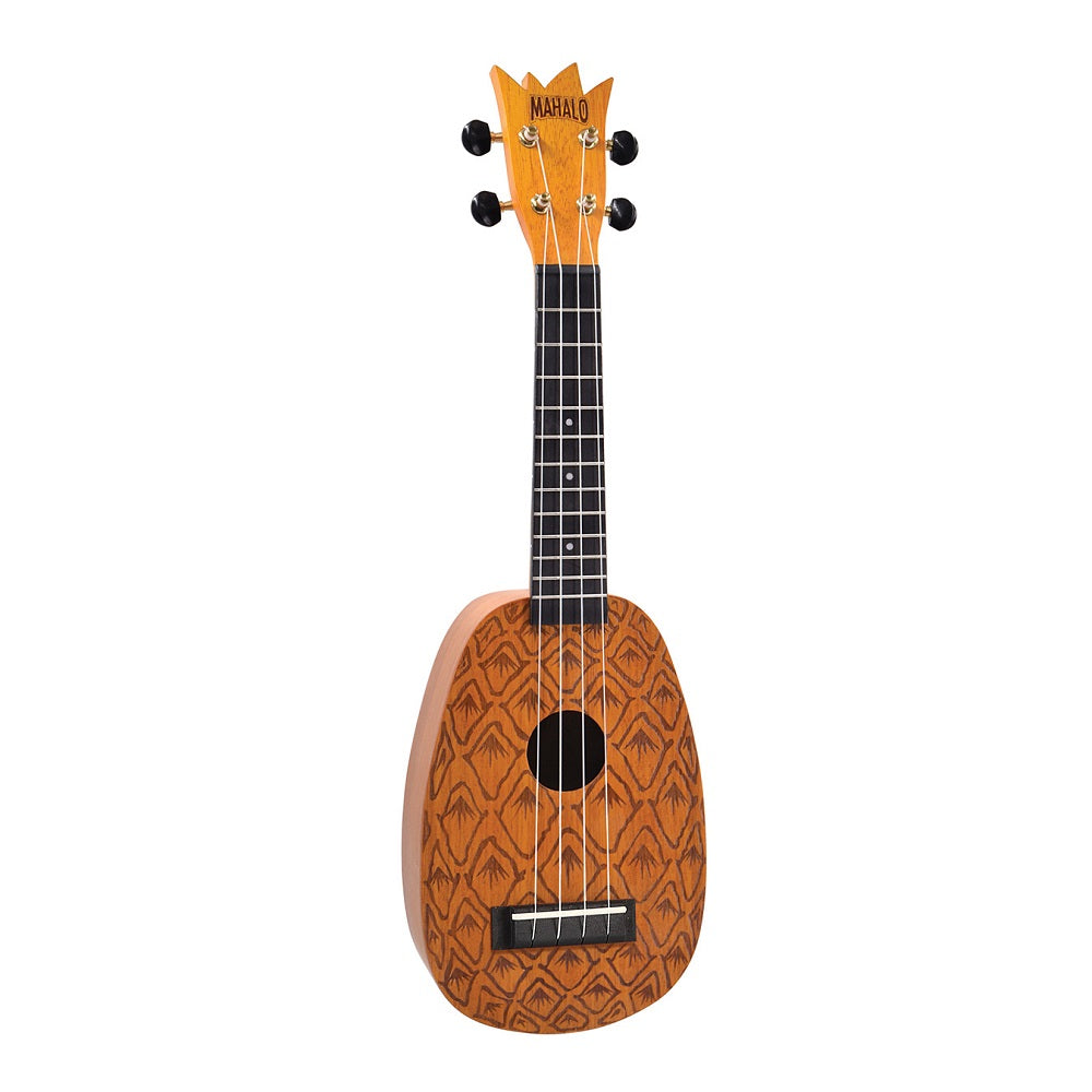 Mahalo ME1P – Ukulele sopran, finisaj natur, model ananas, cu husă și 3 pene