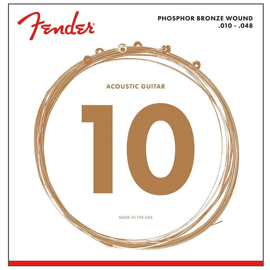 Fender F60XL – Set de corzi pentru chitară acustică, Phosphor Bronze Roundwound, Extra Light (010–048)