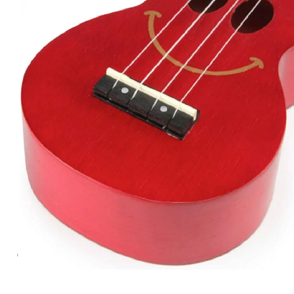Mahalo SMILETRD – Set ukulele sopran, seria Basic1, finisaj roșu transparent, cu husă și 6 pene