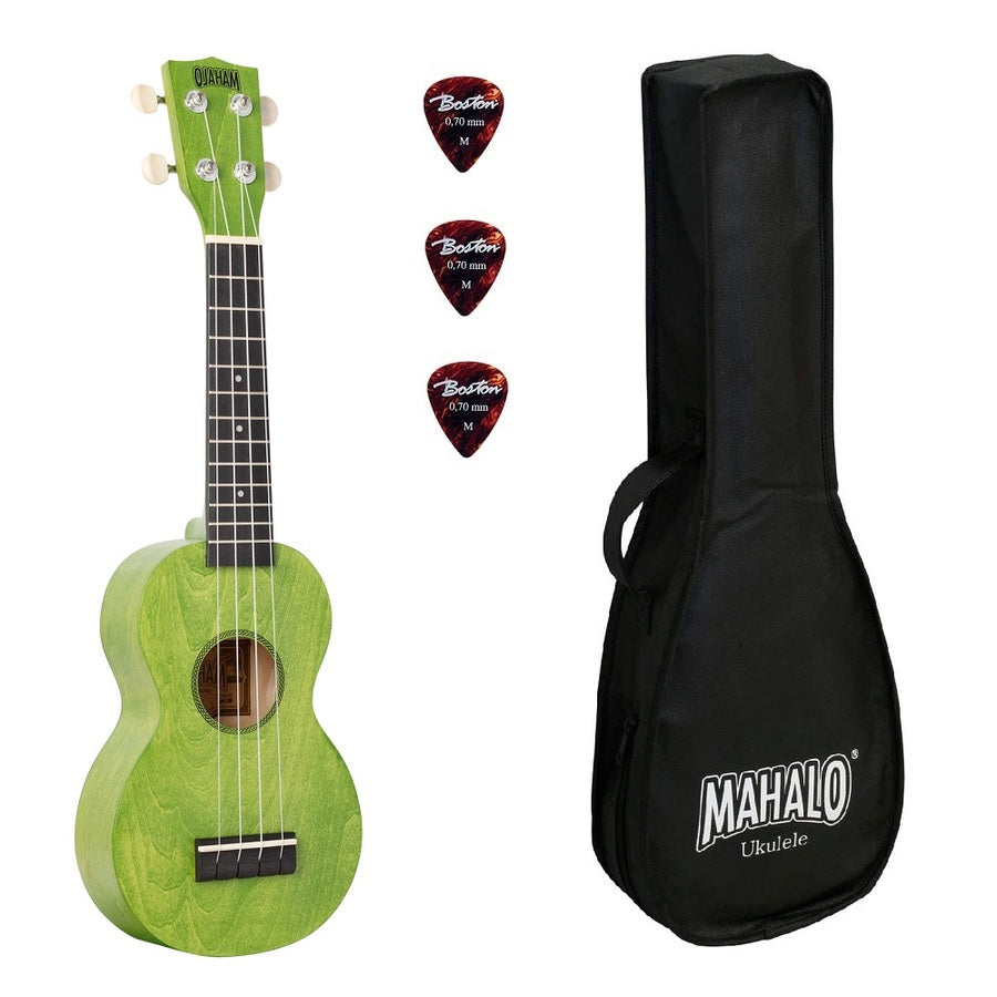 Mahalo ML1SG Ukulele sopran, finisaj Sea Green, husă