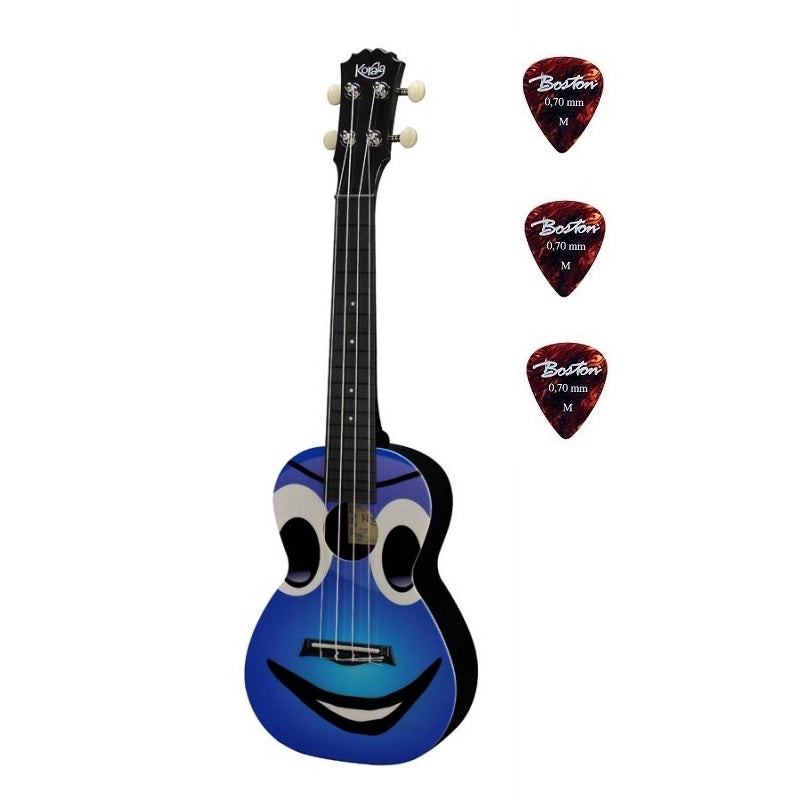 Korala PUC3015 – Ukulele concert, policarbonat, 61 cm, set cu 3 pene