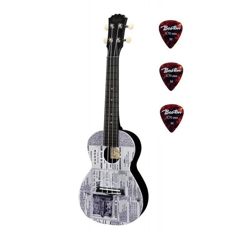 Korala PUC30018 – Ukulele concert, policarbonat, 61 cm, set cu 3 pene