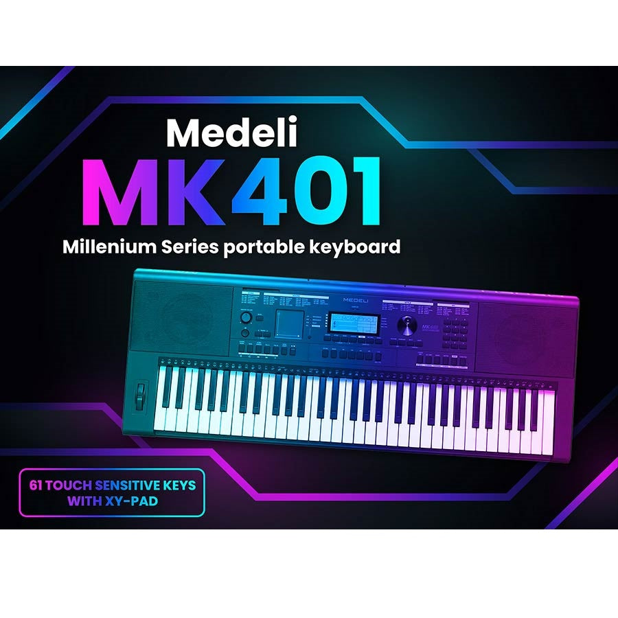 Medeli MK200 Orgă electronică, 61 clape dinamice, 585 tonuri, 202 ritmuri, USB-MIDI