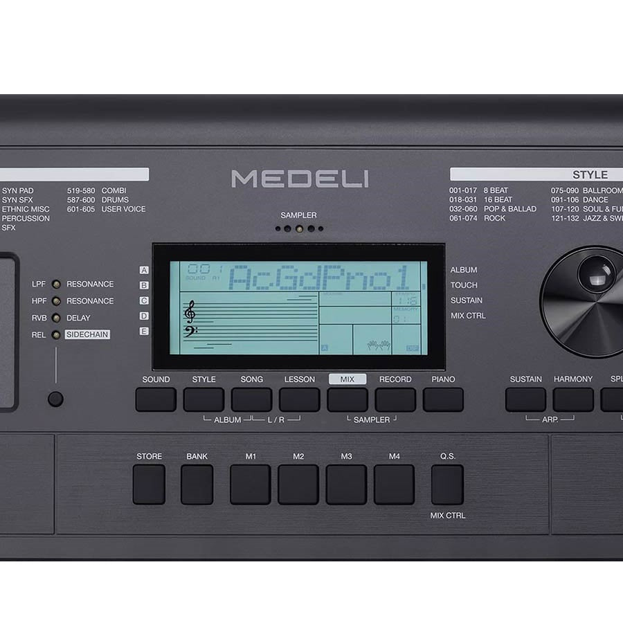Medeli MK200 Orgă electronică, 61 clape dinamice, 585 tonuri, 202 ritmuri, USB-MIDI