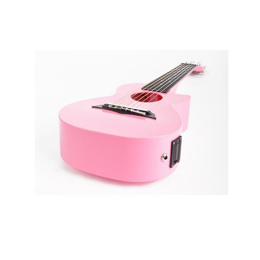 Korala PUG40EPK – Set ukulele electric (guitarlele), policarbonat, roz, 69 cm, cu 3 pene