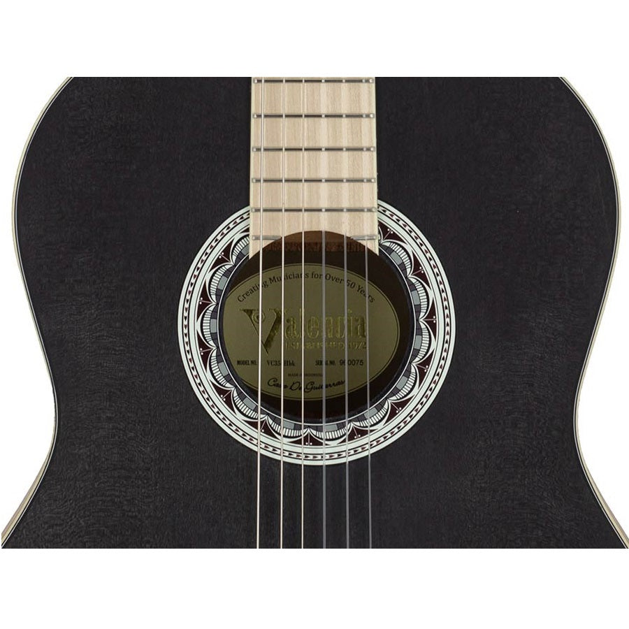 Valencia VC354BK – Chitară clasică 4/4, molid Sitka & mahon, negru satinat