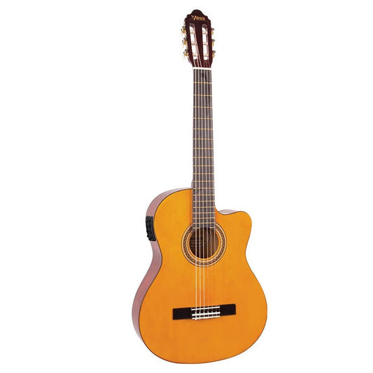 Valencia VC104CE Chitară electro-clasică 4/4 cutaway, Natural lucios