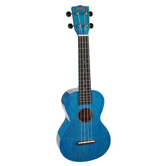 Mahalo MH2TBU – Set ukulele concert, finisaj albastru transparent, cu husă