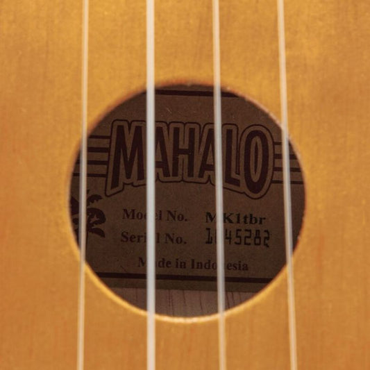 Mahalo MK1TBR – Set ukulele sopran Kahiko Series, maro transparent, cu husă și 3 pene
