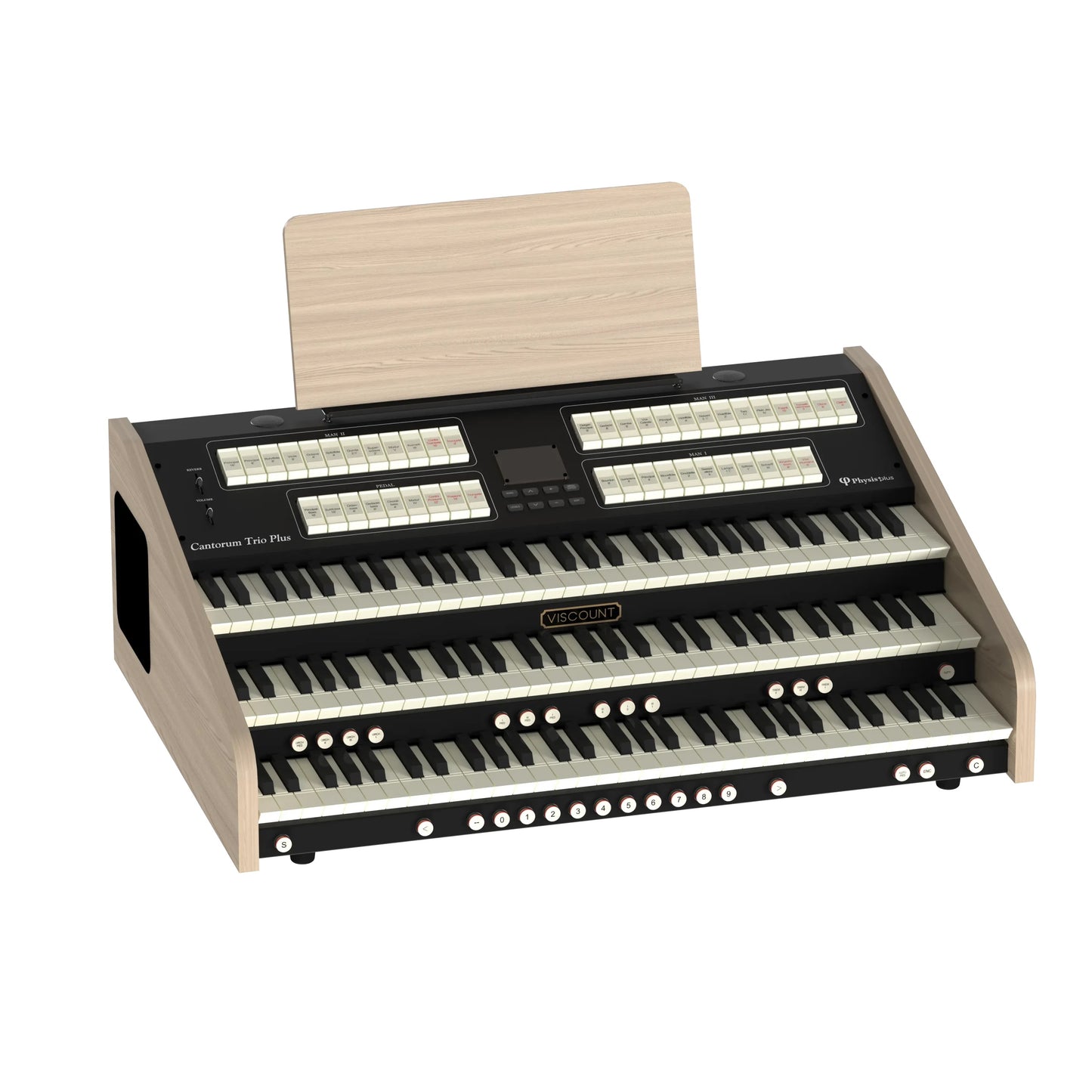 Viscount Cantorum Trio Plus – Orga de biserică digitală cu trei claviaturi, Physis Plus, 46 de registre, 4 voci orchestrale