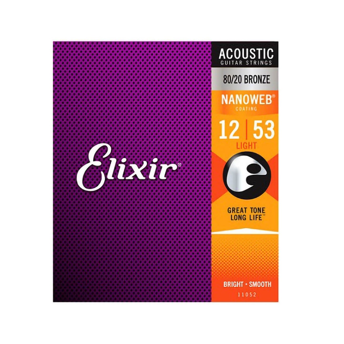 Elixir 11052 Nanoweb 80/20 Bronze Corzi pentru chitară acustică, Light .012.053