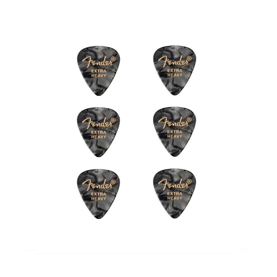 Fender 351 (1980351643) – Set de pene de chitară Premium Shape, 6 bucăți, Extra Heavy, Black