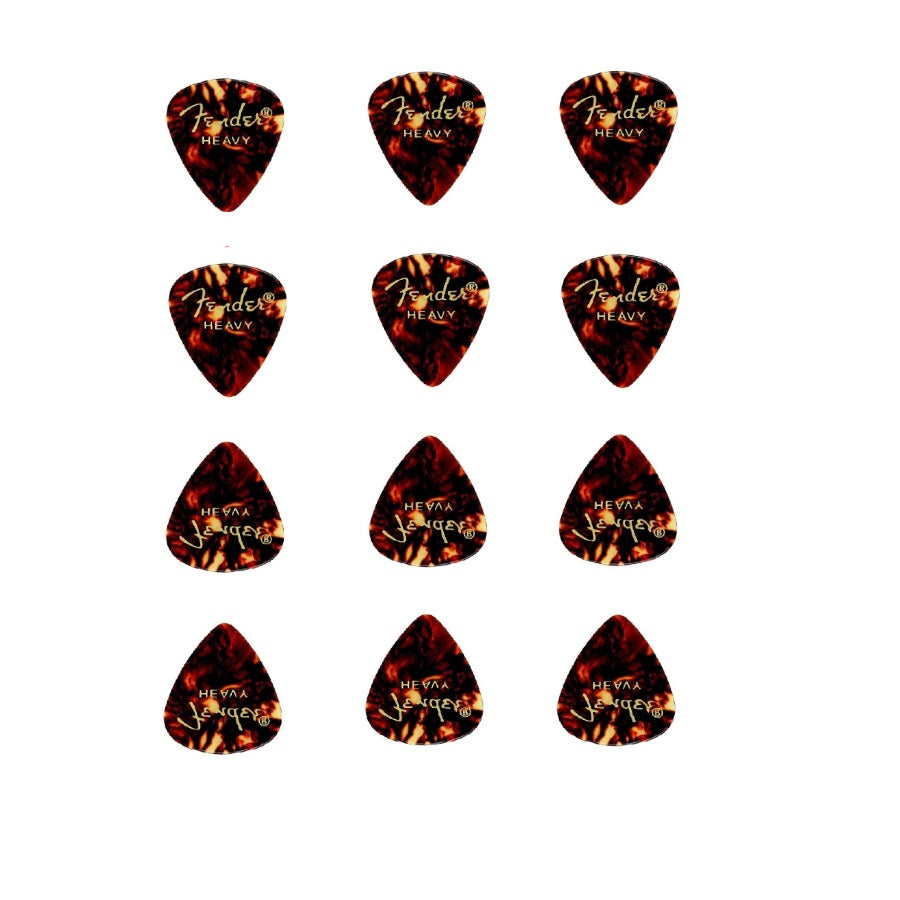 Fender Celluloid Picks Set (1980351900) – Set pene de chitară, 12 bucăți, Heavy