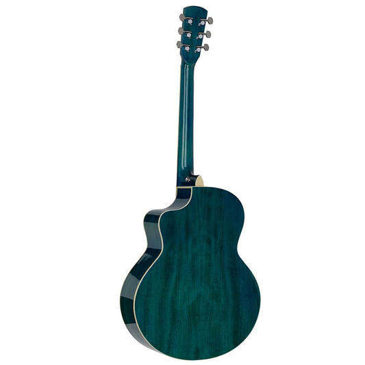 Nashville GOF110TBU Chitară acustică cu gaură de rezonanță offset, Transparent Blue