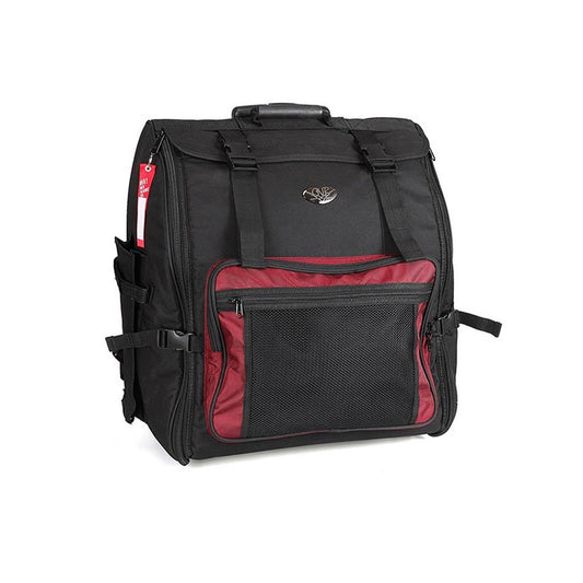 CNB PAB1672 Husă troller pentru acordeon 72 bași, negru/roșu, cu roți