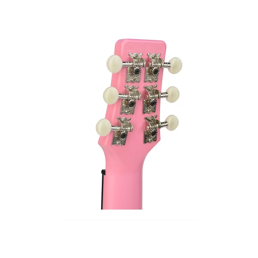 Korala PUG40EPK – Set ukulele electric (guitarlele), policarbonat, roz, 69 cm, cu 3 pene