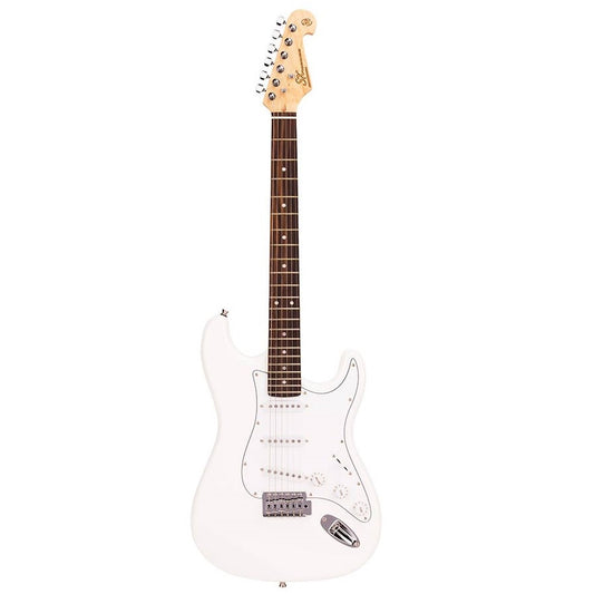 SX ED1WT Chitară electrică Stratocaster, alb