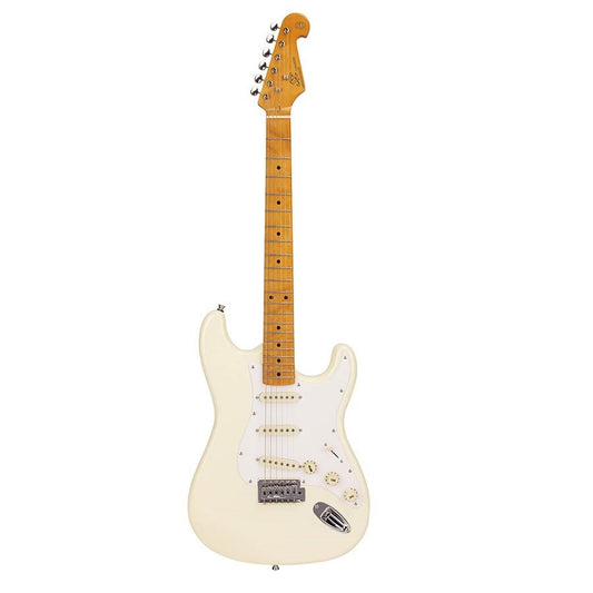 SX SST57VWH Chitară electrică Retro, alb vintage