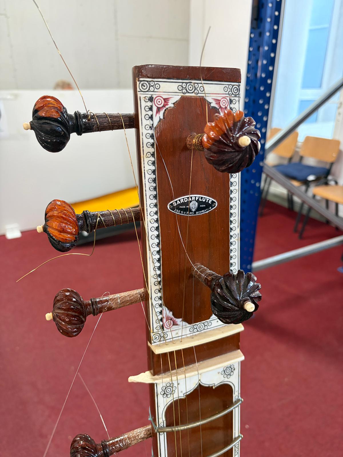 Sitar, Szitár Instrument de Colecție, Made in India, cutie, stare bună