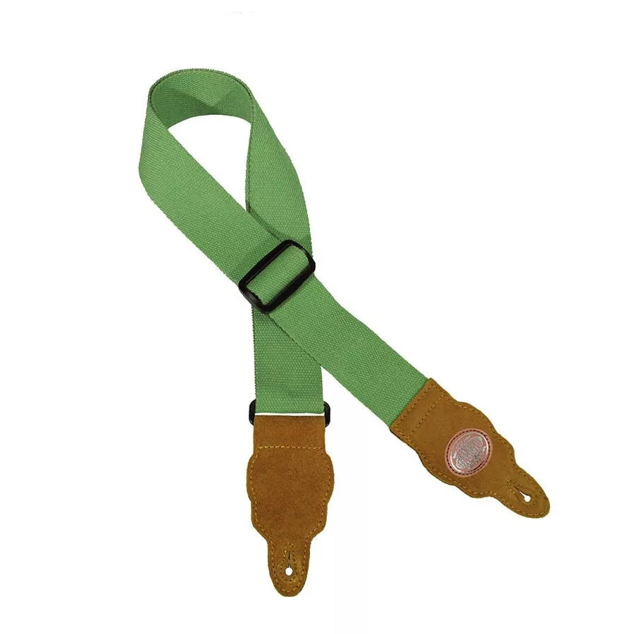 Gaucho GST100LG – Curea chitară Grass Series, cânepă și piele întoarsă maro, verde deschis