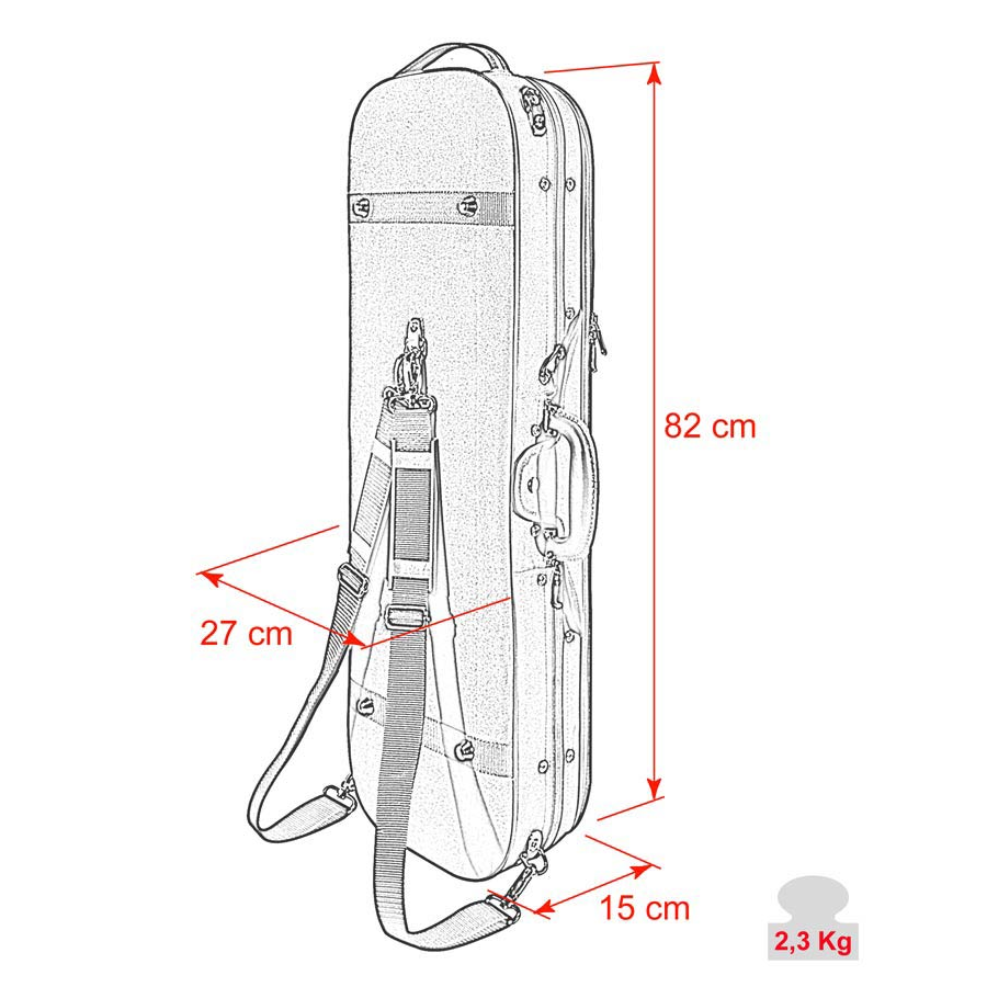 Leonardo VC45BU Cutie vioară 4/4, model oblong, interior albastru