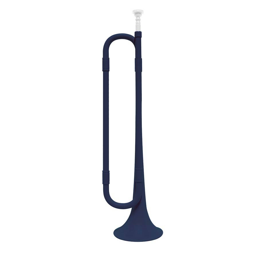Boston PH90BU Trompeta din plastic, 50 cm, albastru cu muștiuc alb