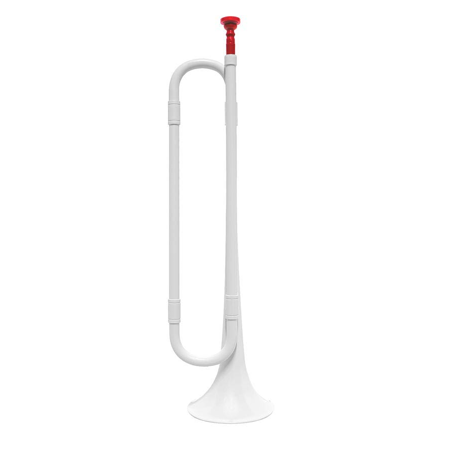 Boston PH90WH Trompeta din plastic, 50 cm, alb cu muștiuc roșu