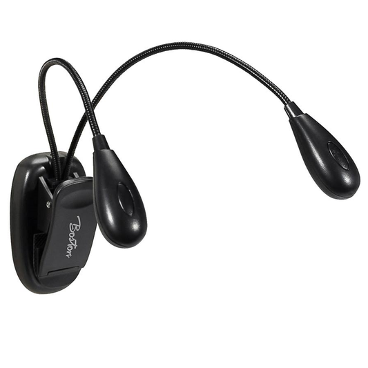 Boston MSL504 Lampă LED dublă pentru pupitru, cu clemă și cablu USB, negru