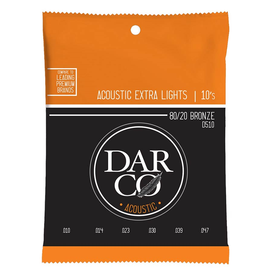 Darco D510 Set 6 corzi chitară acustică extra light 010-047