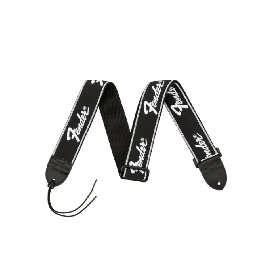 Fender Running Logo Curea pentru chitară, nylon, reglabilă, negru