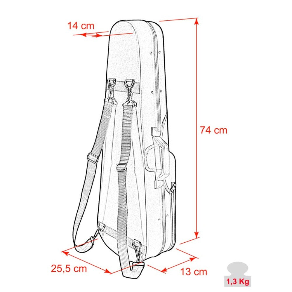 Leonardo VC1334GN Husă vioară 3/4, verde