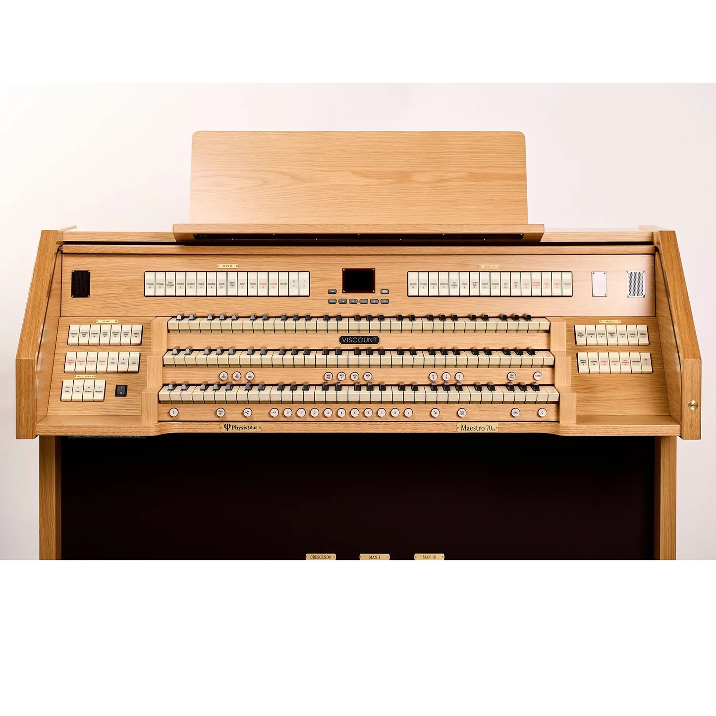 Viscount Maestro 70 Dlx – Orga de biserică digitală cu 3 claviaturi, pedalier cu 32 de note, 51 de registre + voci orchestrale, Physis Plus