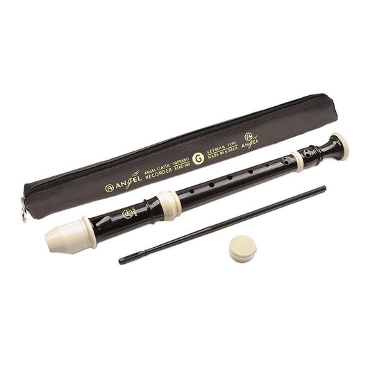Angel ASRG300 Flaut sopran, sistem german, DO, 3 piese, finisaj negru-fildes