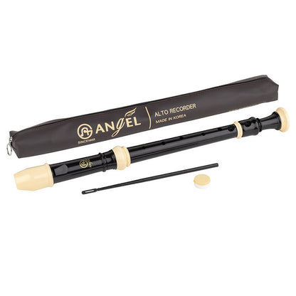 Angel AWRANB Flaut alto, sistem baroc, tonalitate FA, 3 piese, finisaj negru-fildes