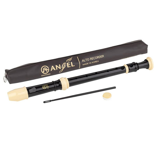 Angel AWRANB Flaut alto, sistem baroc, tonalitate FA, 3 piese, finisaj negru-fildes