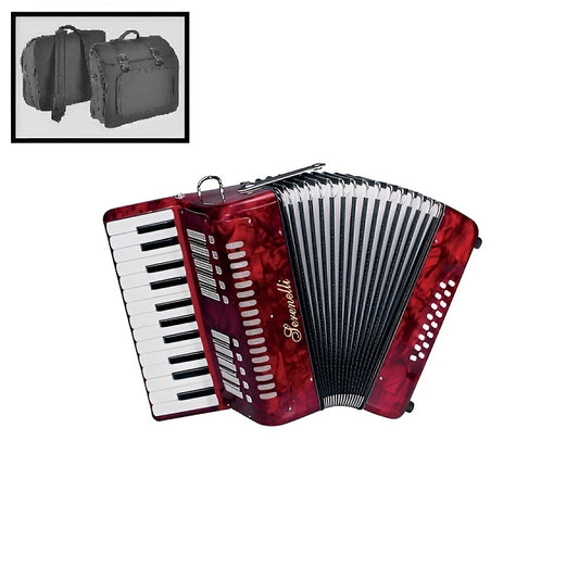 Serenelli Y1625R Acordeon 16 bași, 25 clape, cu husă, roșu