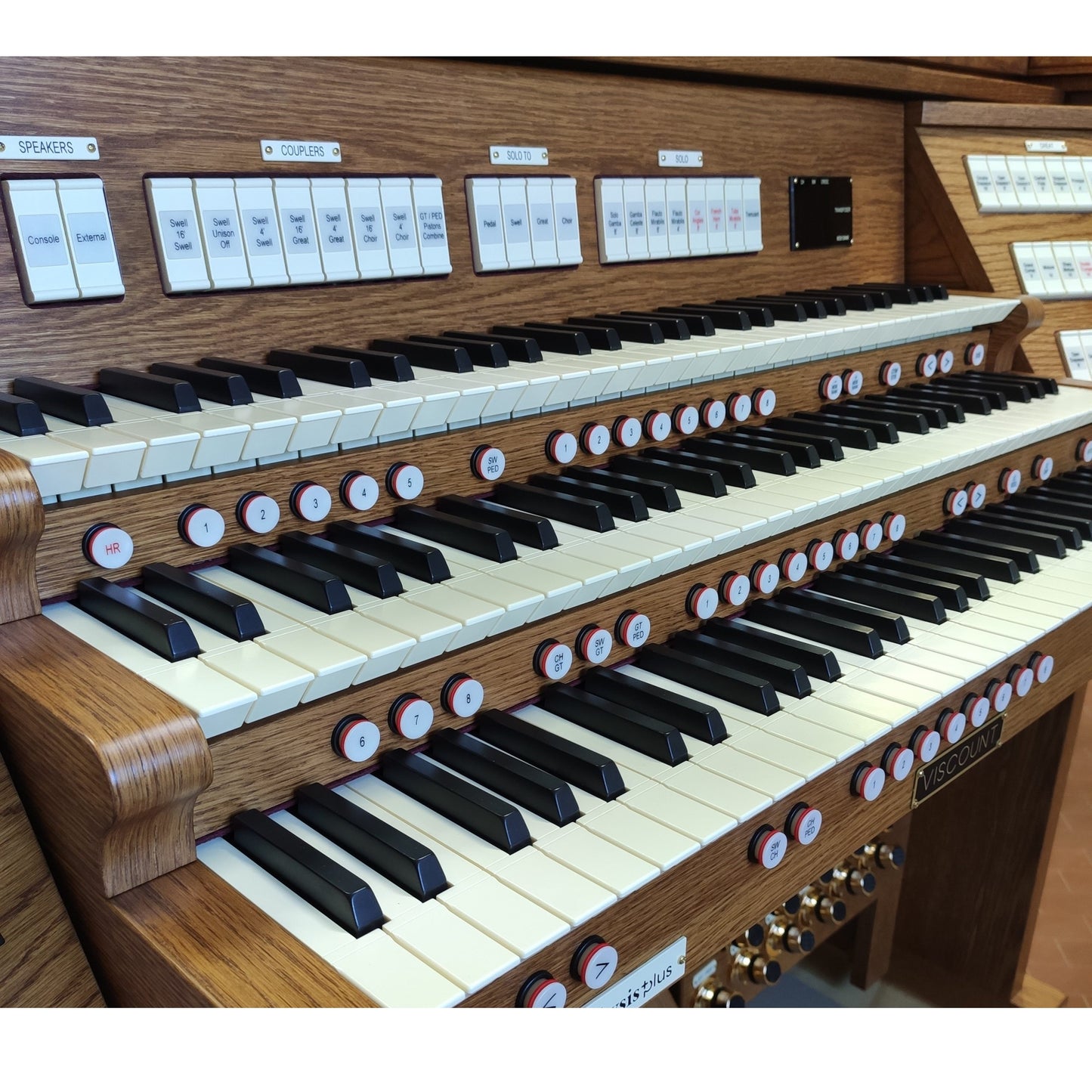 Viscount Opera 400 – Orga de biserică digitală cu trei claviaturi, pedalier cu 32 de note, 55 de registre + 8 voci orchestrale, Physis Plus