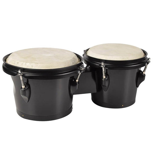 Hayman BG402BK Bongo din lemn masiv, 6,8" + 7,8", fețe din piele naturală, finisaj negru