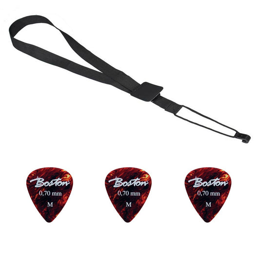 Gaucho GST30BK Set curea chitară clasică, 3 pene