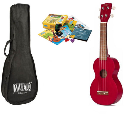 Mahalo MK1TRD Pro – Set ukulele sopran, roșu transparent, cu accesorii complete