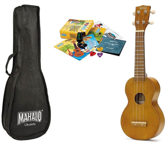 Mahalo MK1TBR Pro – Set ukulele sopran, maro transparent, cu accesorii complete