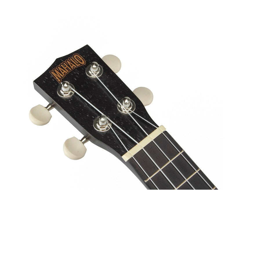 Mahalo MK1PWTBK – Set ukulele sopran Kahiko Plus Series, negru transparent, cu husă
