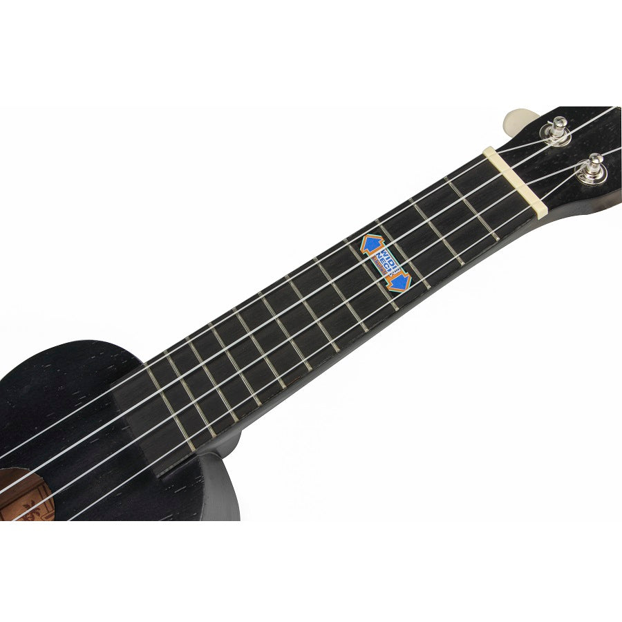 Mahalo MK1PWTBK – Set ukulele sopran Kahiko Plus Series, negru transparent, cu husă