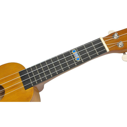 Mahalo MK1PWTBR – Set ukulele sopran Kahiko Plus Series, maro transparent, cu husă